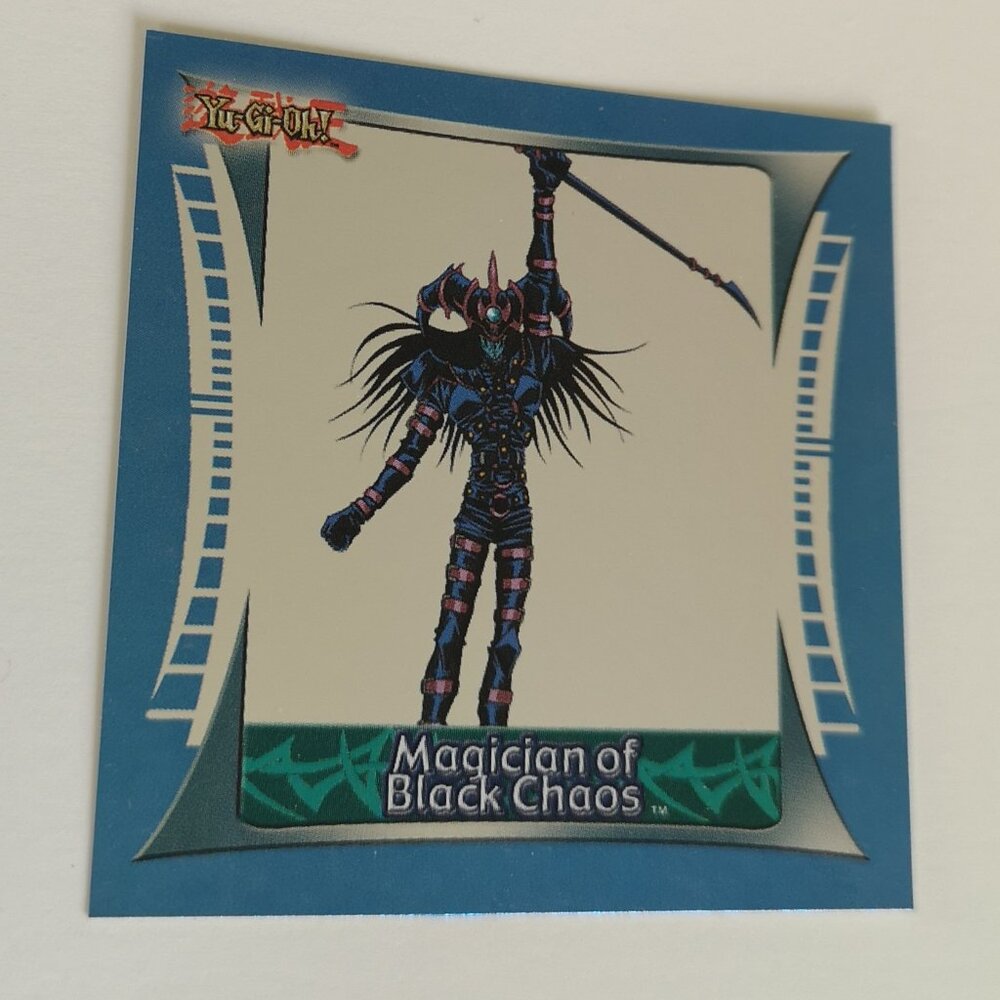 RARE 1996 Yu-Gi-Oh Blue Foil Sticker - Magician of Black Chaos - 1 of 10
